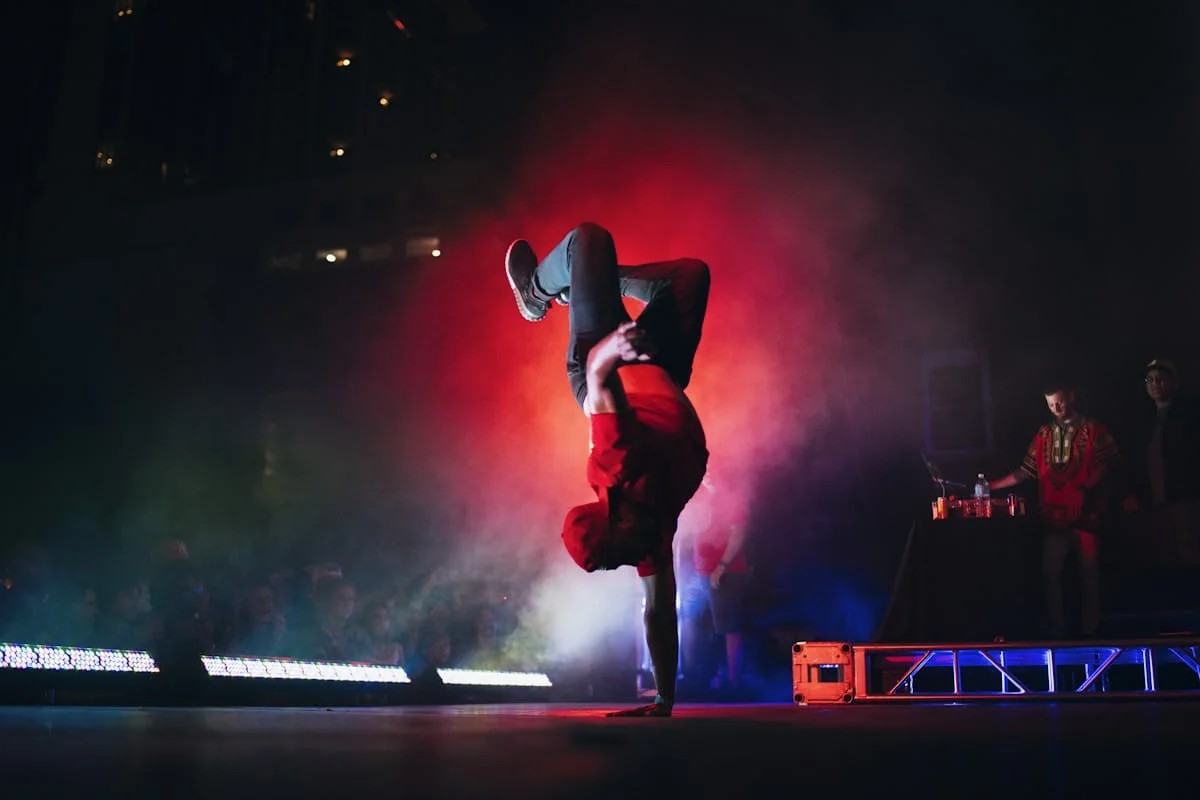 Hip-hop dancer performing on stage