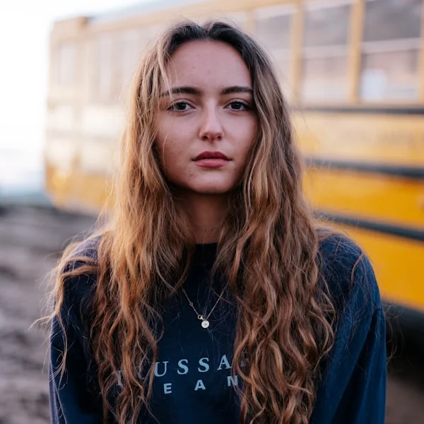 Portrait of a young woman outdoors